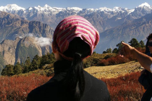 ganesh himal trekking trekker girl mountains